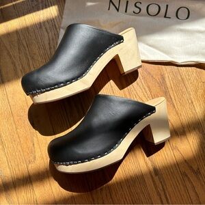Nisolo Heeled Clog in Black - Size 8 (New with Box)